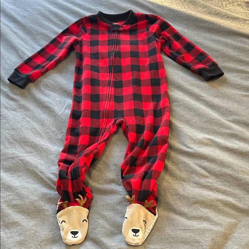Carters Reindeer Footie Pajamas size 3T excellent condition!